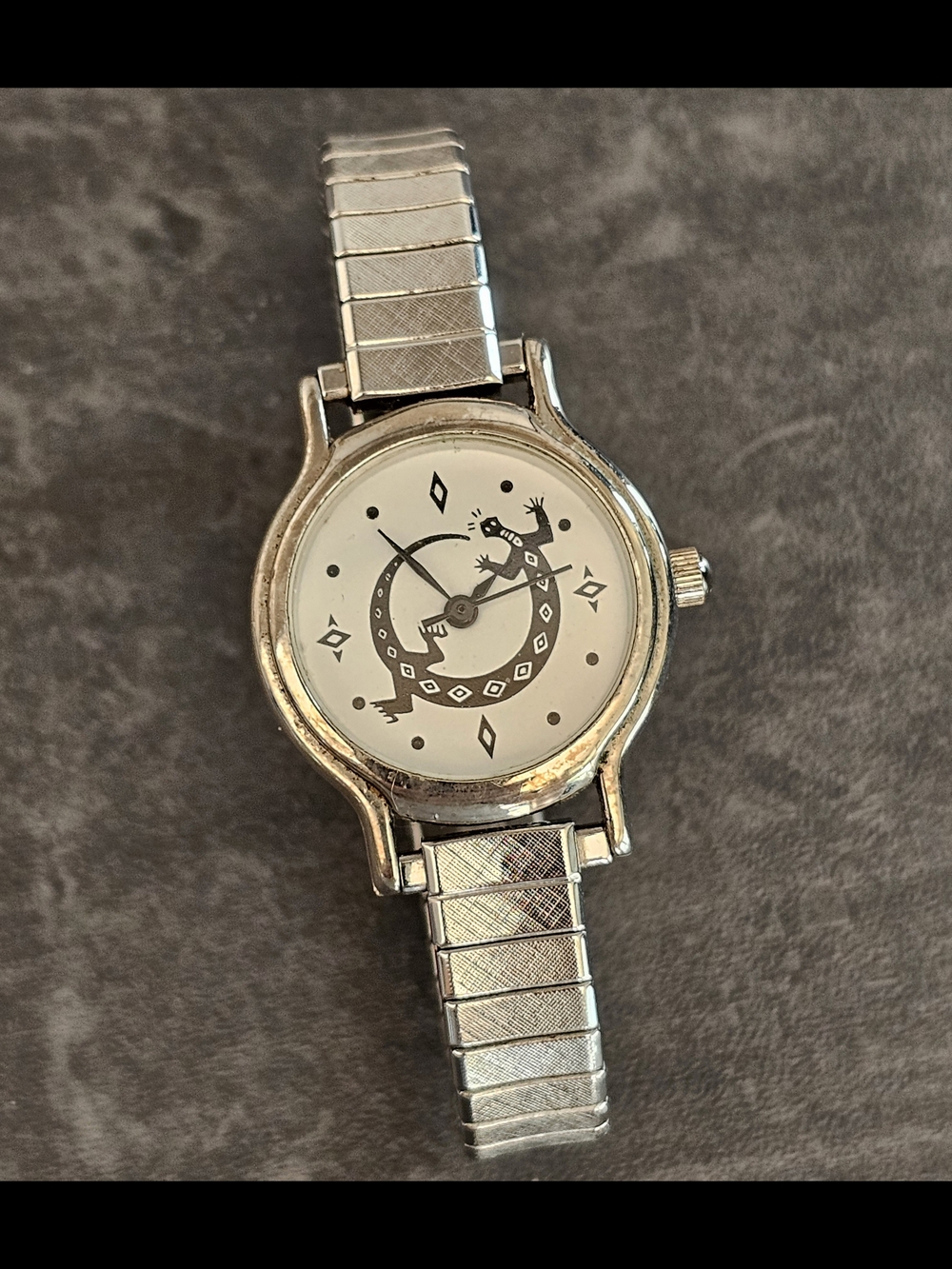 Silver-tone Lizard Motif Watch